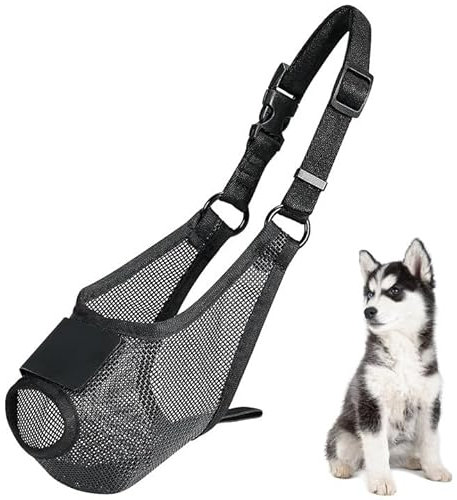 Atmungsaktiver Maulkorb für Hunde, Verstellbare Maulkorb, Weicher Netzmaulkorb für kleine, mittelgroße und große Hunde, Ermöglicht Hecheln und Trinken, Maulkorb für Spaziergänge, Training Alltag