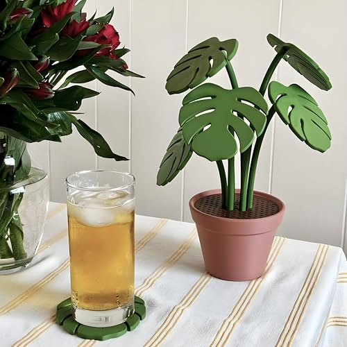 3D Printed Monstera Coaster, Artificial Plants Indoor