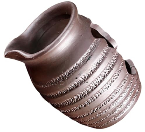 Keramik Springbrunnen Braun Dekorativ für Garten und Innenbereich | Ruhiges Wasserspiel, Keramik Brunnen, ohne Pumpe, Ganzjährig für Garten und Raum