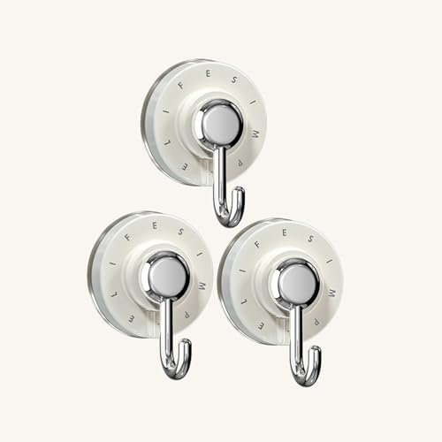 WPPTNSFY 3 Piezas Ganchos de Ventosa, Ganchos de Ventosa al Vacío, Colgador Toallas sin Taladro, Capacidad de Carga 3kg, Extraíble y Reutilizable, para Baño, Cocina