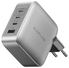 EcoFlow Rapid Pro Ladegerät (140 W, 4 Anschlüsse, GaN), 140 W (Max.) USB-C, 4-in-1-Ladegerät mit Mehreren Geräten, GaN, kompatibel mit iPhone 16/15, Samsung, MacBook und mehr