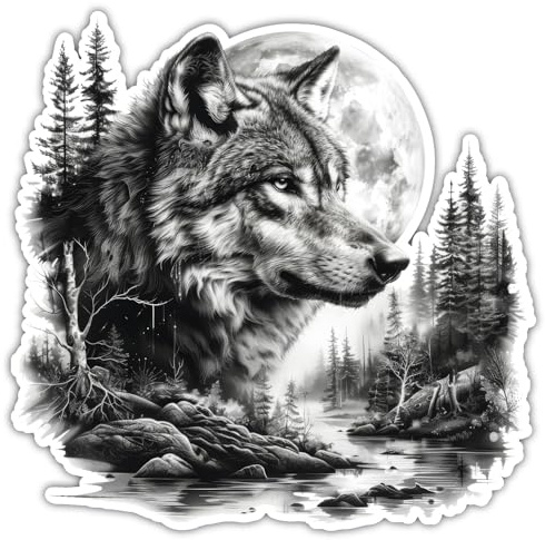 Samunshi® Wandtattoo Wolf in Wald Wandsticker für Tier Fans perfekt als Wand Dekoration für Kinderzimmer Wohnzimmer Schlafzimmer Wandaufkleber Aufkleber Sticker für Wände 30x30cm