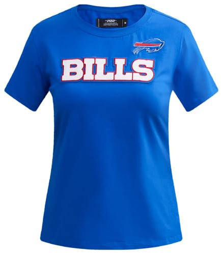 Pro Standard Womens NFL Buffalo Bills Classic Chenille Kurzarm Slim T‑Shirt Royalblau Blau XL