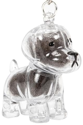 Vinuwu 2 Pcs Hundehaar Sammler Schlüsselanhänger Gedenkflasche Haustiere Hundehaar Andenken Sammeln Flasche Kreatives Gedenkgeschenk für Tierliebhaber (Großohriger Hund)