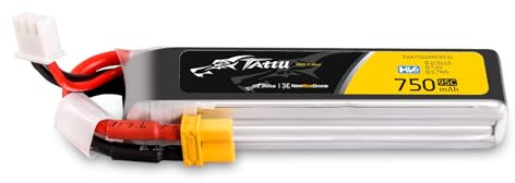 Tattu 2S 7,6V 750mAh LiHV Akku XT30 für Micro FPV Drohne Quadrocopter | Kompaktes 2S HV Long-Pack mit XT30-Stecker ideal für FPV Drohnen & Micro-Copter.