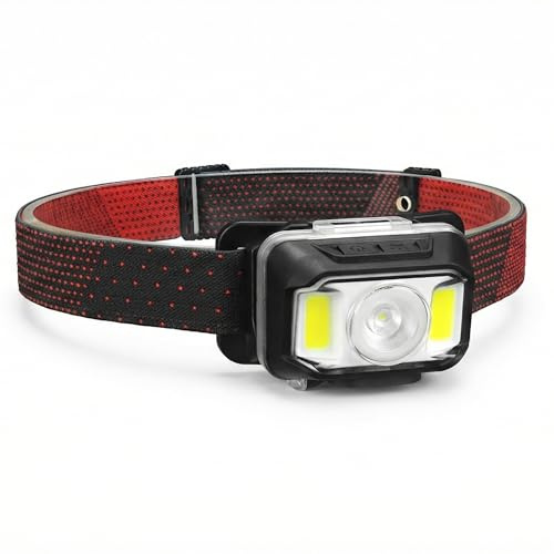 SibErg LED Stirnlampe Wiederaufladbar (USB-C) – 600 Lumen Kopflampe mit Rotlicht & Stufenlos Dimmbar – Ultraleicht (80g) & Wasserdicht IP65 – Perfekt zum Joggen, Angeln & Wandern (T607)