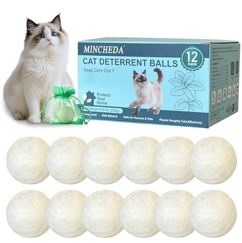 MINCHEDA Cat Repellent Outdoor to Keep Cats Away, Natural Peppermint Cat Repellent Balls, Keep Stray Feral Cats Out of Yard Garden Lawn，Long-lasting and Effective Action
