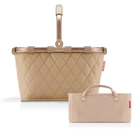 reisenthel Carrybag Frame Rhombus Ginger + Organizer Twist Coffee - Funktionaler Taschen-Organizer: Für noch mehr Ordnung in Ihrer reisenthel Einkaufskorb