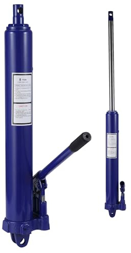 Garvee Heavy Duty 8 Ton (8000kg) Hydraulic Long Ram Jack, with Dual Piston Pump, Manual Replacement Cylinder with Clevis Base & Handle for Engine Cranes, Hoists, Workshop and Farm Use, Blue