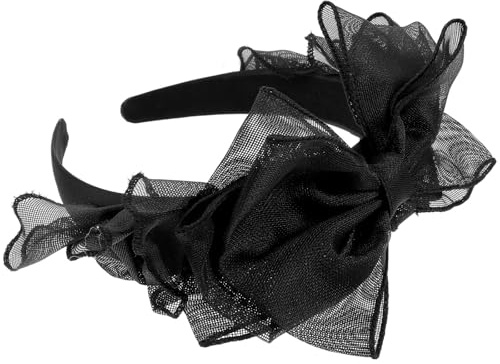 BIUDECO Retro Haarreif mit Schleife aus Stoff in Schwarz Komfortabel und Bruchsicher Eleganter Kopfschmuck für Hochzeit und Bühnenauftritte