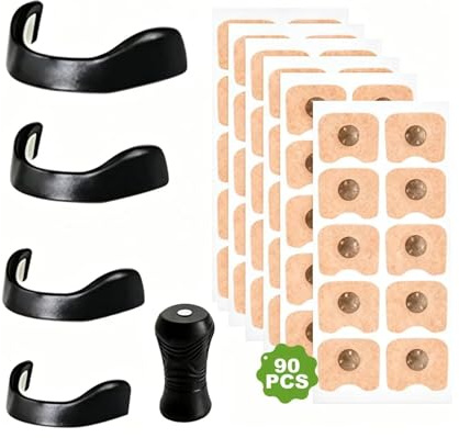 Cerotti Nasali Magnetici Antirussamento, 90 Pezzi Strisce Nasali Antirussamento, Espansori Nasali per Migliorare la Respirazione, Kit Iniziale di Strisce Nasali per Sonno e Sport, Colore Nero