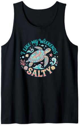 I Like My Weekends Salty Sea Turtle Beach Lover Tank Top