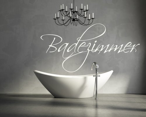Wandtattoo für Ihr Badezimmer, Schriftzug, Text Bad 68046-29x14 cm, Wandaufkleber Aufkleber für die Wand, Fliesen, Tapetensticker aus Markenfolie, 32 Farben wählbar