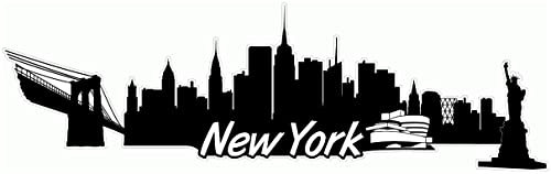 Samunshi® New York Skyline Aufkleber Sticker Autoaufkleber City Gedruckt - 15x4,6cm schwarz