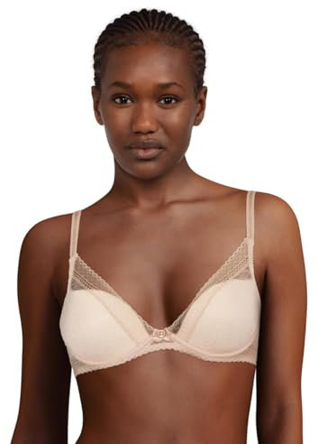 Chantelle Festive Lace Plunge Bra Soutien-Gorge Invisible, Opaque, Beige doré, 95E Femme
