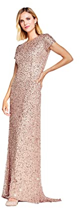 Adrianna Papell - Damen - Langes Abendkleid - Scoop Back Long Dress - Glamourös, schimmernd, stilvoll