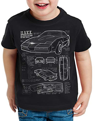 style3 K.I.T.T. T-Shirt für Kinder Michael Knight 2000 Black Rider