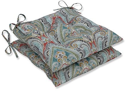 Pillow Perfect Indoor/Outdoor Pretty Witty Reef Wrought Iron Seat Cushion (Set of 2), 19 x 18.5 x 5, 2 Piece
