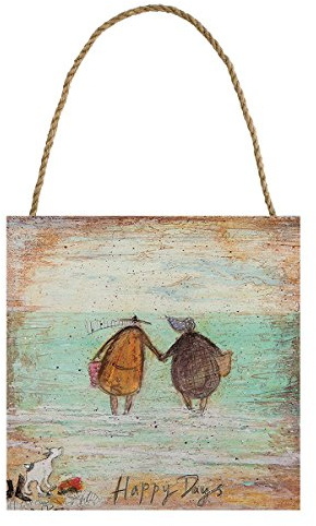 Sam Toft 'Happy Days' Holz- Wand Kunst, 20 X 20 Cm Mehrfarbig