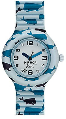 HIP HOP, Collezione Kids Fun, Orologio Bambino Whale, con Cinturino in Silicone Intercambiabile, Indici e Sfere Colorate, Cassa 28 mm, Movimento al Quarzo, Resistente all'Acqua, Lunghezza Regolabile