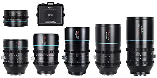 SIRUI Venus Anamorphic T2.9 Full Frame Lens Set with Protective Case, Include Venus Lens 35mm 50mm 75mm 100mm 135mm and 1.25x Adapter, E Mount