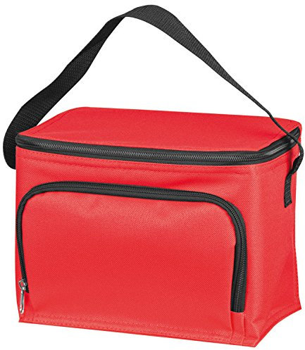 ohne Markenname Kühltasche, Rot, ca. 200x150x150mm, für 6 Dosen (0,5 Liter) oder Flaschen, mit Trageschlaufe
