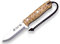Joker Cuchillo de Caza Deportivo Nordico CL119-P, Mango de Madera de Abedul Rizado y Hoja de 10 cms, Funda Piel marrón, Herramienta de Pesca, Caza, Camping y Senderismo