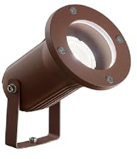 MAZZOLA LUCE Faretto con picchetto per esterno giardino alluminio marrone corten ip65 impermeabile gu10 led orientabile