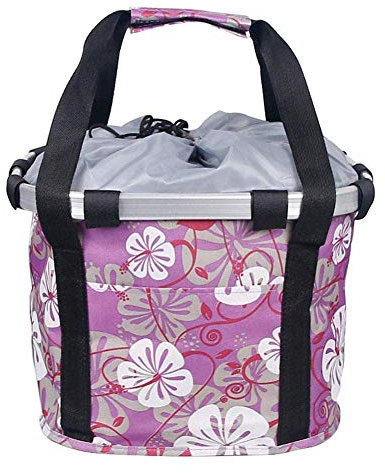 HTYG Panier à vélo Pliable-Porte-Chien Avant Amovible Panier de Guidon de vélo-Installation Facile-Panier Polyvalent de Poignée de Bicyclette-pour la Plupart des vélos de Montagne (Violet)