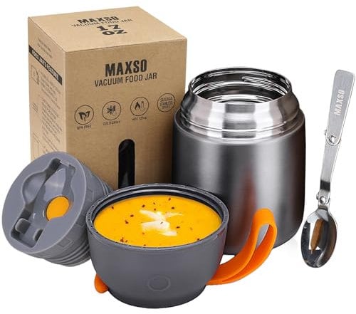 LOGEEYAR - Contenitore termico per alimenti, 500 ml (grigio)