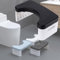 Coldcool Klappbarer Toilettenhocker, Töpfchen Tritthocker mit Duftposition, Badezimmer, Faltbarer Kothocker Kothocker | Badzubehör für jedes Alter | Sitzhaltung Fußhocker, Weiß (schwarz)