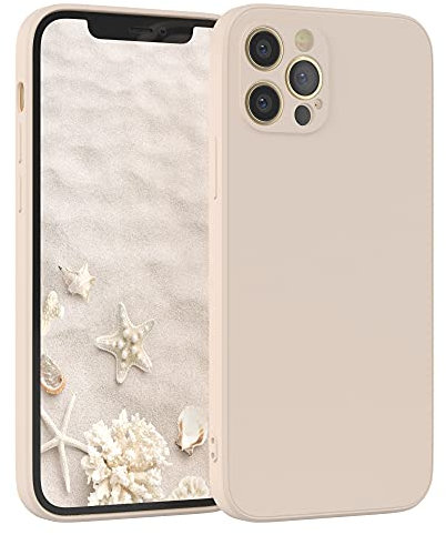 EAZY CASE - Silikonhülle für iPhone 12 Pro Hülle Silikon Case Beige weich stoßfeste Handyhülle iPhone 12 Pro Schutzhülle mit Kameraschutz Dünn Premium Schutz Cover TPU Phone Bumper in Taupe