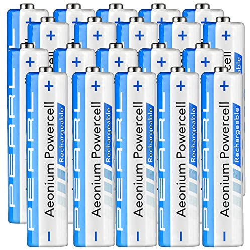 PEARL Batterien AA Akkus: 20er-Set Hybrid-Akkus Aeonium Powercell Typ AA Mignon, 2.100 mAh (NiMH Akkus Typ AA, Mignon-Akkumulatoren, wiederaufladbare)