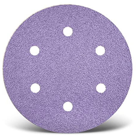 MENZER Purple HD Klett-Schleifscheiben, 225 mm, 6-Loch, f. Trockenbauschleifer, Keramik-Mix (25 Stk.) K80