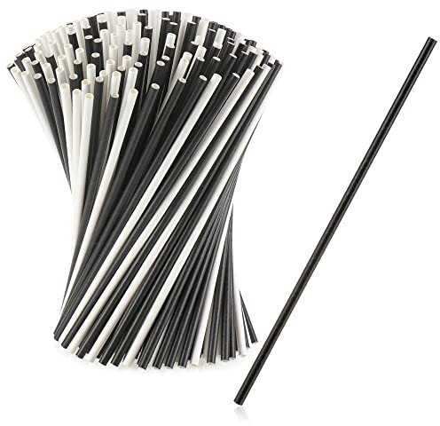 com-four® 250x Paille à Boire en Papier - pailles en Papier pour fêtes, Anniversaires, Mariages et remises de diplômes - Tubes à Boire durables - Longues pailles en Papier