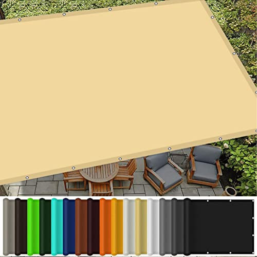 SunSail Wasserdicht Rechteckig 2 x 6 m UV-beständig Sonnensegel Schattentuch Vielen Größen mit Spannseilen für Balkon Terrasse Garten Outdoor, Sandgelb