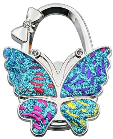 Ganci per borsa, ganci per borse, multifunzione colorato farfalla borsa gancio resistente, gancio per borsa a farfalla per borsa
