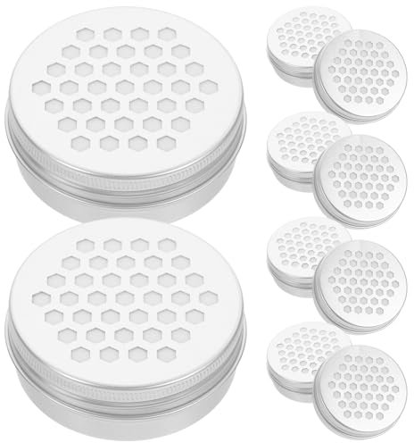 PATKAW Empty Tin Cans, 10pcs Aluminium Tins with Hollow Lid Air Freshener Beads Jar Aluminum Empty Jar