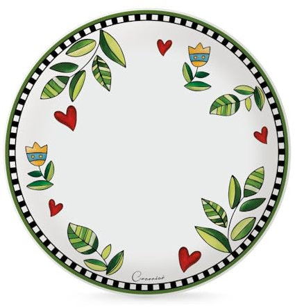 Egan Set di piatti collezione Cocoricò. Oggetto realizzato in porcellana di colore verde. Dimensioni: 27 cm. La referenza è 228002.