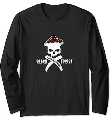 Schwarzwälder Bollenhut Totenkopf statt Kuckucksuhr Langarmshirt