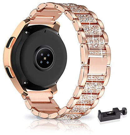 AireWiki Armband Kompatibel mit Samsung Galaxy Watch Gear Sport/Gear S2 Classic Armband Edelstahl Für Herren Damen Elegant Metall Uhrenarmband (Roségold)