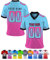 Personalisiert American-Football-Trikot Herren-Sporthemden, Personalisierte Schnelltrocknend Atmungsaktiv T-Shirt kurzärmelig und fügen Sie den Teamnamen für Männer Damen Kinder, S ~ 7XL