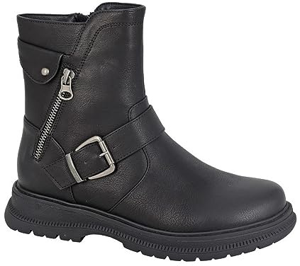Cipriata L320A-7 Tilda, Womens Inside Zip Ankle Biker Boots Black size 7 UK