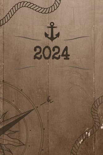 Kalender 2024: Kompakter Jahresplaner Wochenübersicht | A5 | Januar bis Dezember | Ferien, Feiertagen Monatsübersicht und vieles mehr | Organizer und Zeitplaner für 1 Jahr | Maritim Anker