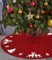 Falda de Árbol de Navidad 122cm/48inch,Manta con Medias Navideñas para Navidad,3D Copo Nieve Base de Árbol de Navidad,Punto Alfombra árbol Decoraciones,árbol Navidad Cubierta De árbol De Alce (Rojo)
