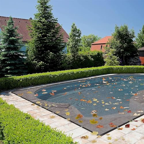 DYNCDW Filet À Feuilles pour Piscines Creusées, Couverture De Piscine en Maille Rectangulaire, Accessoires De Piscine, Couverture en Maille Fine avec Œillets Et Corde (Size : 20 * 40ft/6 * 12m)