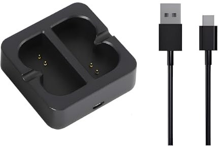 Ring Batterieladegerät, kompatibel mit Ring Türklingel 2/3/3Plus/4, Ring Spotlight Kamera/Solar Flutlicht, Ring Endoskop Kamera und Stick Up Kamera Solarzellen [Dual Port]