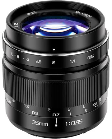 JINTU 35mm F/0.95 Manual APS-C Cameras Lens For Sony E Mount Mirrorless Cameras A7 A7R A7III A7S A7C A7IV A6600 A6000 A6300 A6400 A6500 NEX-3 NEX-3R NEX-5R NEX-5T A9 A100
