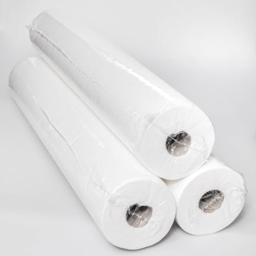 KURTT Liegerolle 2-lagig in weiß aus Zellstoff - 60cm x 50m - 12 Rollen - Abdeckrolle - Medizinrollen - Ärzterolle - perforierte Papierrolle - Papierüberzüge - massagetischpapier - behandlungspapier