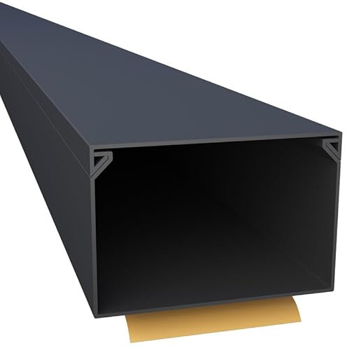 CILSON WDK6040SS 3700330 Kabelkanal Selbstklebend 60x40mm 20m, Schwarz - 20 Stück 1 m / 1000 mm, XXL Größe für umfangreiche Kabelmengen, Sicherer Halt